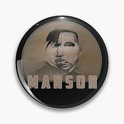 Cool Marilyn Manson Fine Art Portrait Dark Gothic Pin