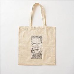 Marilyn Manson Stippling Art Cotton Tote Bag