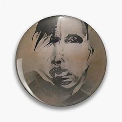 Marilyn Manson Fine Art Portrait Dark Gothic Pin