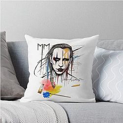 Marilyn Manson Sketch Throw Pillow