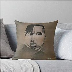 Marilyn Manson Fine Art Portrait - Dark Gothic Throw Pillow
