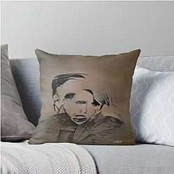 Marilyn Manson Fine Art Portrait - Dark Gothic Marilyn Manson Throw Pillow