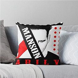 90s Music Marilyn Manson Music Lover Throw Pillow