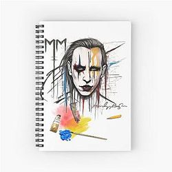Marilyn Manson Sketch Spiral Notebook