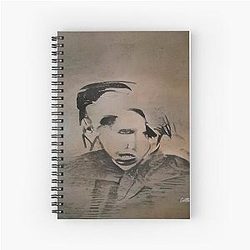 Marilyn Manson Fine Art Portrait Dark Gothic Spiral Notebook