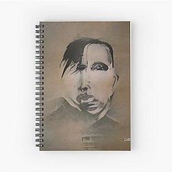 Marilyn Manson Fine Art Portrait Dark Gothic Spiral Notebook