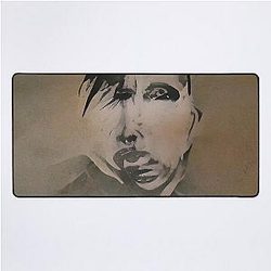 Marilyn Manson Fine Art Portrait Dark Gothic Marilyn Manson Desk Mat
