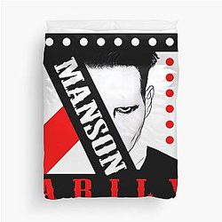90s Music Marilyn Manson Music Lover Duvet Cover