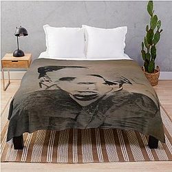 Marilyn Manson Fine Art Portrait, Dark Gothic Throw Blanket