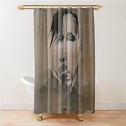 Marilyn Manson Fine Art Portrait - Dark Gothic Shower Curtain