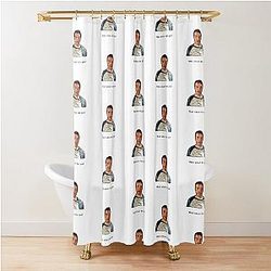 What about the poos - Mark Corrigan quote Peep Show Shower Curtain