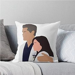 Mark Sloan and Lexie Grey Throw Pillow