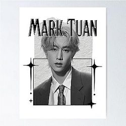 Got Mark Tuan Korean Boy Group KPop Scrapebook Collage Cozy Y2K Vintage Design Poster