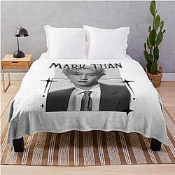 Got 7 Mark Tuan Korean Boy Group K Pop Scrapbook Collage Cozy Y2k Vintage Design Throw Blanket