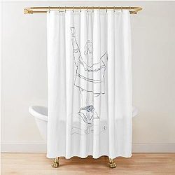 Mark Tuan magazine photoshoot line art Shower Curtain