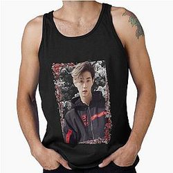 Mark Tuan GOT7 Mark Korean Kpop Floral Design Tank Top