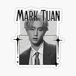 Got 7 Mark Tuan Korean Boy Group K Pop Scrapbook Collage Cozy Vintage Design Sticker