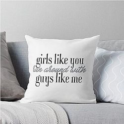 She Will Be Loved, Girls Like You, Maroon 5, Pop Rock Band Throw Pillow