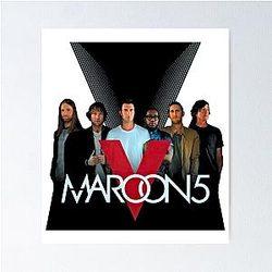 Catchy music art maroon Poster