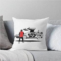 Marty McFly DeLorean Throw Pillow