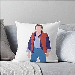 Minimalistic Marty McFly Throw Pillow