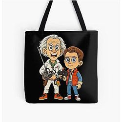 Movie Legends: Doc Brown and Marty McFly Tote Bag