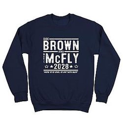 Doc Brown and Marty McFly 2028 There Are No Roads funny 80s comedy movie Soft Sweatshirt
