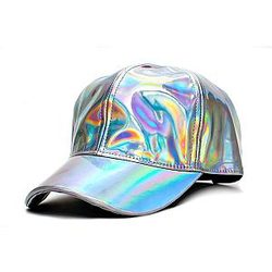80s Future Curved Bill Rainbow Marty McFly Hat Cap Adult