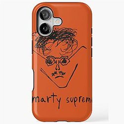 Timothée Chalamet Marty Supreme Doodle T-Shirt Minimal Line Art Actor Graphic Vintage Indie Film iPhone Tough Case