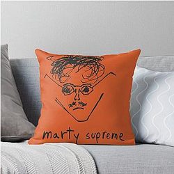Timothée Chalamet Supreme Doodle T-Shirt – Minimal Line Art Actor Graphic Tee, Vintage Indie Film Style Throw Pillow