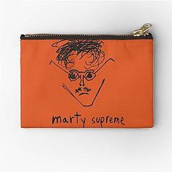 Timothée Chalamet Marty Doodle T-Shirt – Minimal Line Art Actor Graphic Tee, Vintage Indie Film Style Zipper Pouch