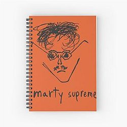 Timothée Chalamet Marty Doodle T-Shirt – Minimal Line Art Actor Graphic Tee, Vintage Indie Film Style Spiral Notebook