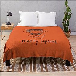 Timothée Chalamet Marty Supreme Doodle T-Shirt - Minimal Line Art Actor Graphic Tee Vintage Indie Film Style Throw Blanket