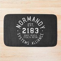 SSV Normandy Athletic Shirt - Mass Effect White Print Bath Mat