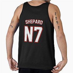 Commander Shepard Jersey. Mass Effect Athletic White Lettering Tank Top
