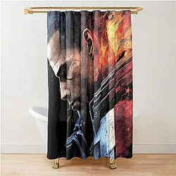 Commander Shepard: Mass Effect Normandy's Last Stand Galaxy Shower Curtain