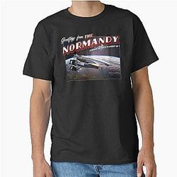 Mass Effect Inspired Greetings from the Normandy Vintage Retro Postcard Weathered Design Classic T-Shirt