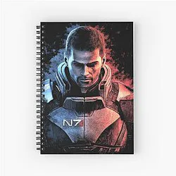 Commander Shepard: Normandy's Last Stand in Mass Effect Galaxy Spiral Notebook