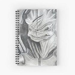 Wrex Mass Effect Charcoal Spiral Notebook