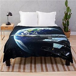 Mass Effect 2 Normandy SR-2 Earth Throw Blanket