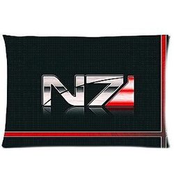 Brand New Mass Effect 3 N7 Pillowcase 
20"x30" Customized Home Popular Black Zippered Pillowcase