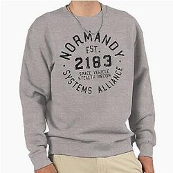 SSV Normandy Athletic Shirt Mass Effect Athletic Style Black Print Pullover Sweatshirt
