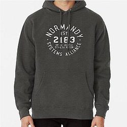 SSV Normandy Athletic Shirt - Mass Effect Athletic Style White Print Hoodie