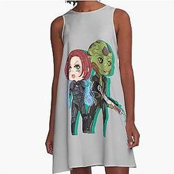 Mass Effect Commander FemShep A-Line Dress
