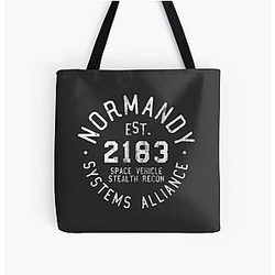 SSV Normandy Athletic Shirt - Mass Effect Athletic Style White Print Tote Bag