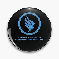 First Day of Mass Effect Commander Shepard Paragon Quote Vintage Style Art Pin