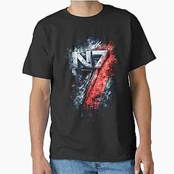 Mass Effect N7 Vanguard Emblem Stellar Sentinel in Galactic Grit Classic T-Shirt