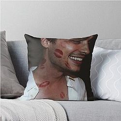 Matthew Gray Gubler Lipstick Stains Throw Pillow
