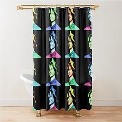 Matthew Gray Gubler with a banana shower curtain