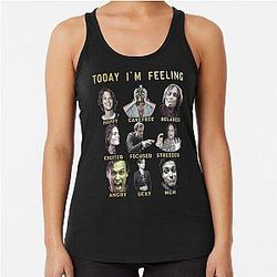 Spencer Reid Matthew Gray Gubler Funny Feelings Gold Racerback Tank Top